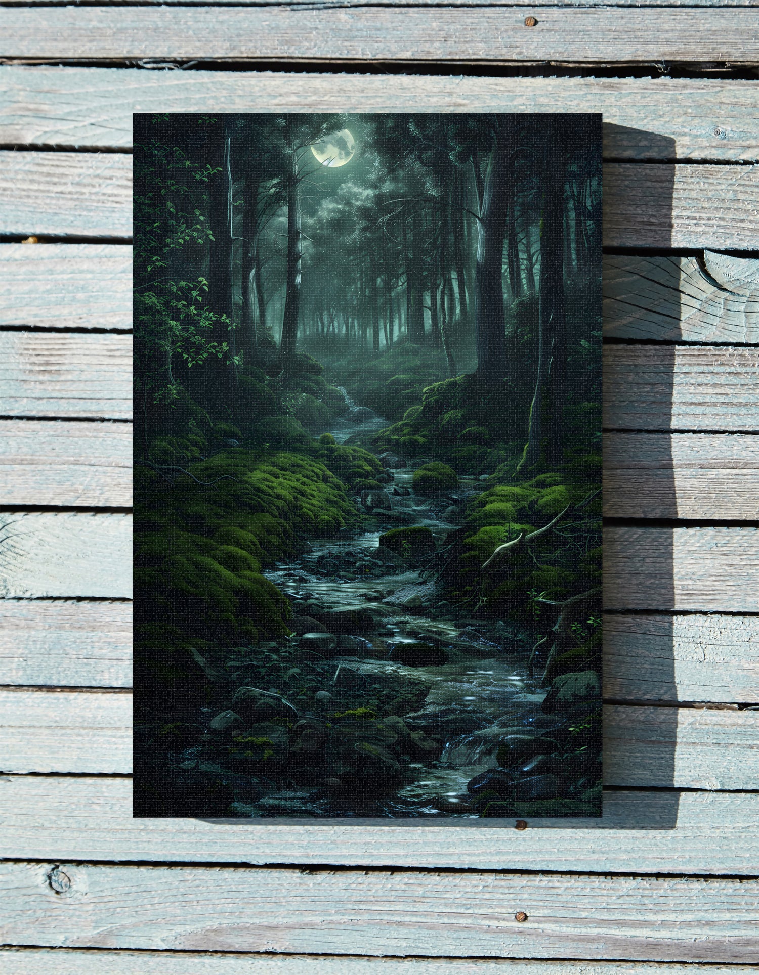 1.25" Matte Canvas - Moonlit Forest Stream