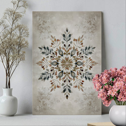.75" Matte Canvas - Nordic Botanical Snowflake