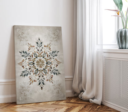 .75" Matte Canvas - Nordic Botanical Snowflake