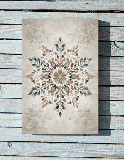 .75" Matte Canvas - Nordic Botanical Snowflake