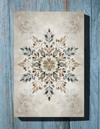 .75" Matte Canvas - Nordic Botanical Snowflake