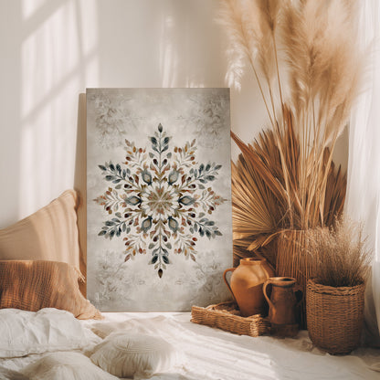 .75" Matte Canvas - Nordic Botanical Snowflake