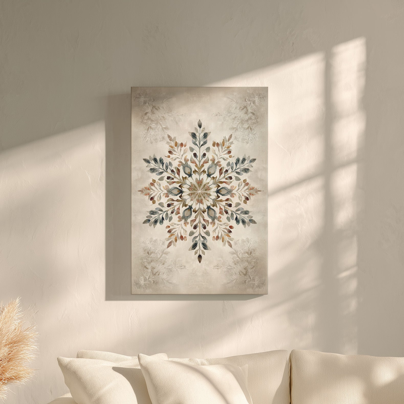 .75" Matte Canvas - Nordic Botanical Snowflake