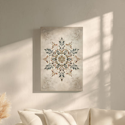 .75" Matte Canvas - Nordic Botanical Snowflake