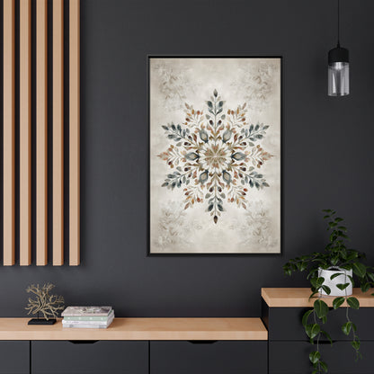 Framed Canvas - Nordic Botanical Snowflake