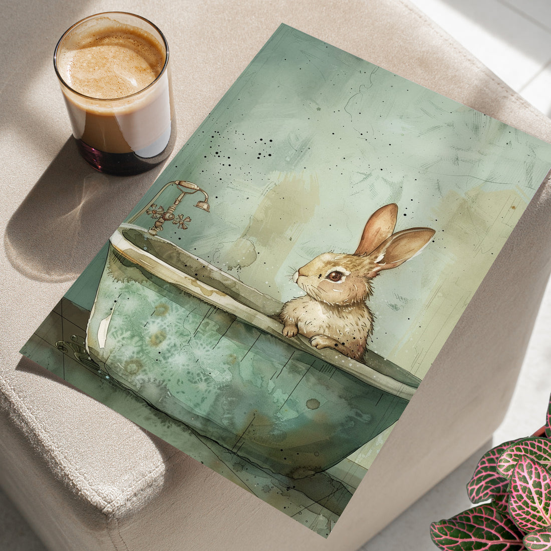 Bunny Bath Day Whimsy