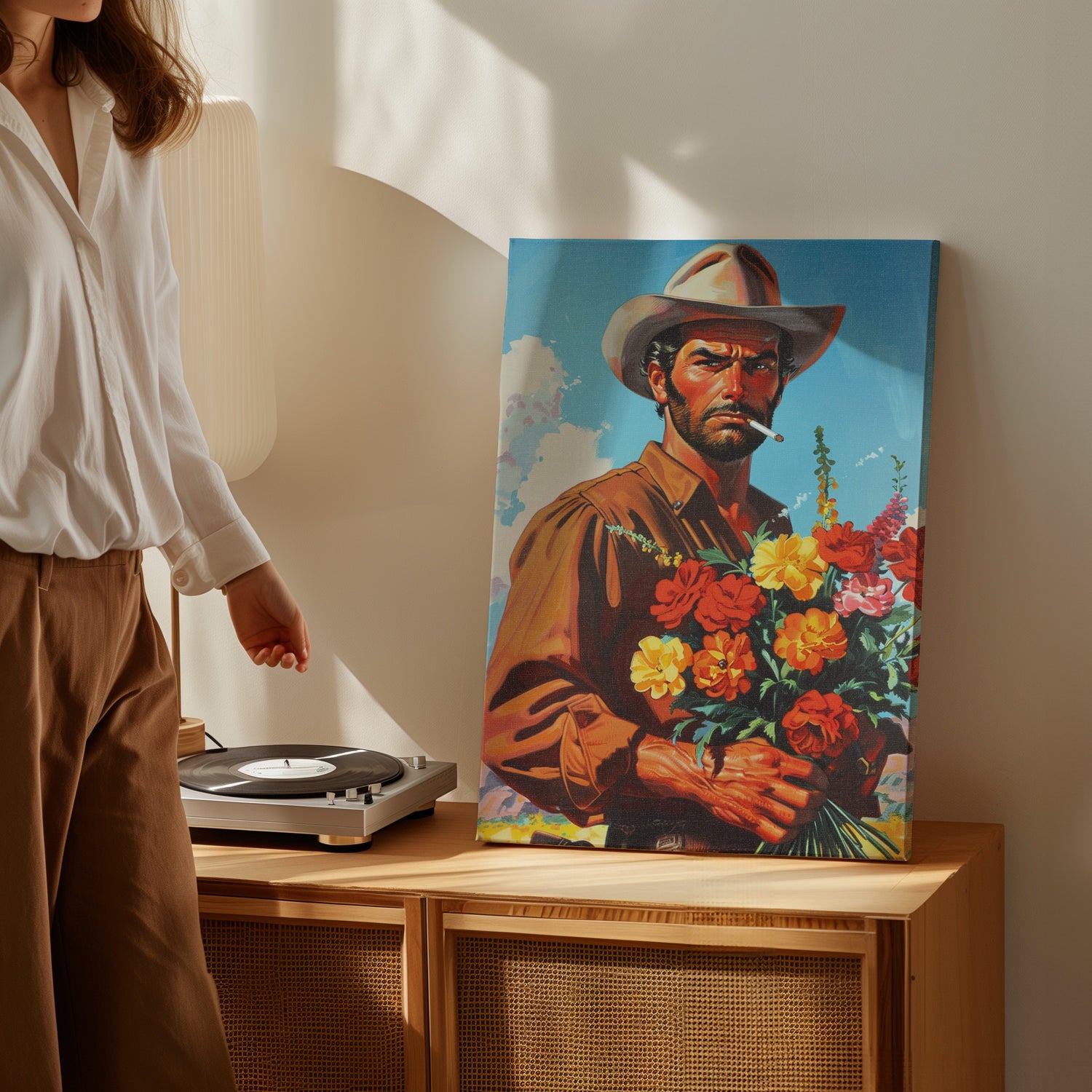 .75" Matte Canvas - Rugged Blooms Cowboy