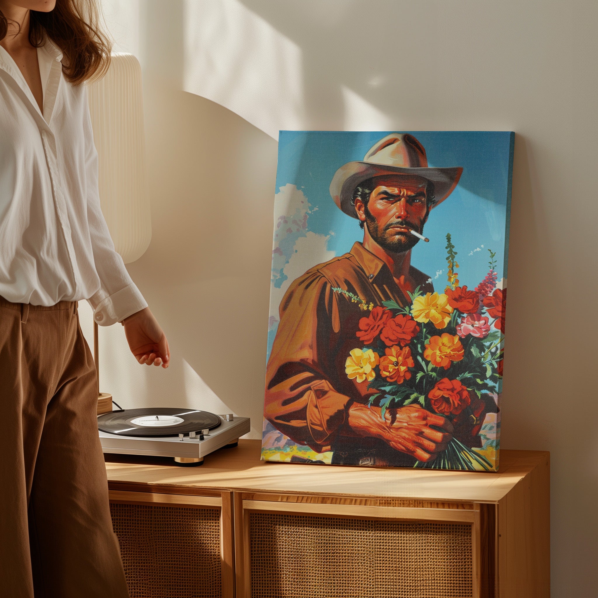 .75" Matte Canvas - Rugged Blooms Cowboy