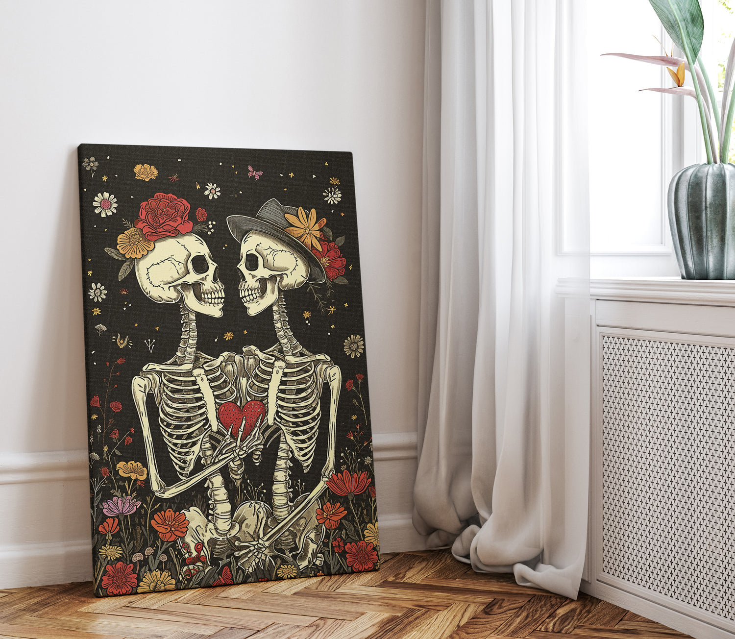 .75&quot; Matte Canvas - Eternal Love Skeletons