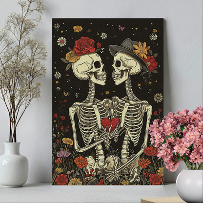 .75&quot; Matte Canvas - Eternal Love Skeletons