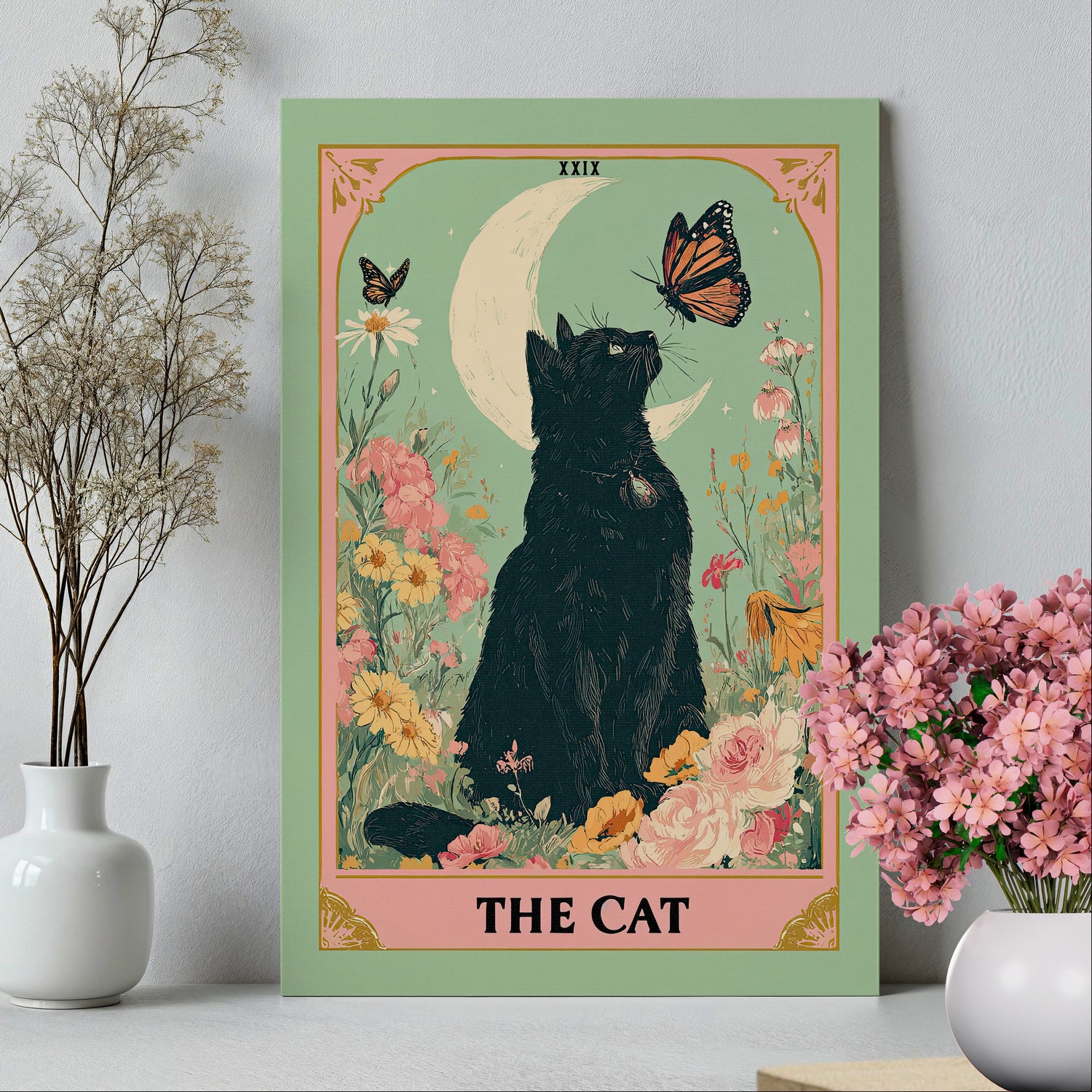 .75" Matte Canvas - Moonlight Familiar Tarot Cat