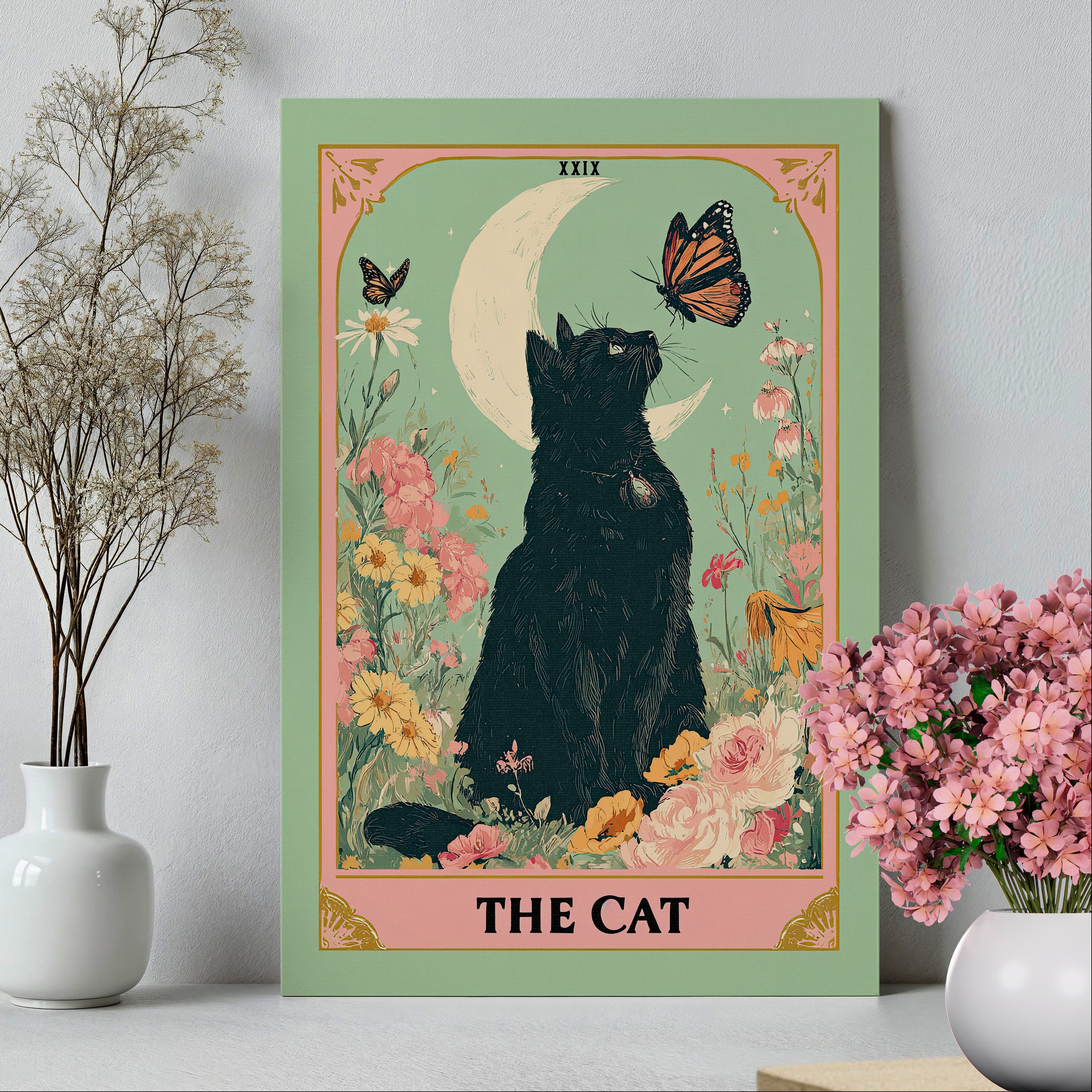 .75" Matte Canvas - Moonlight Familiar Tarot Cat