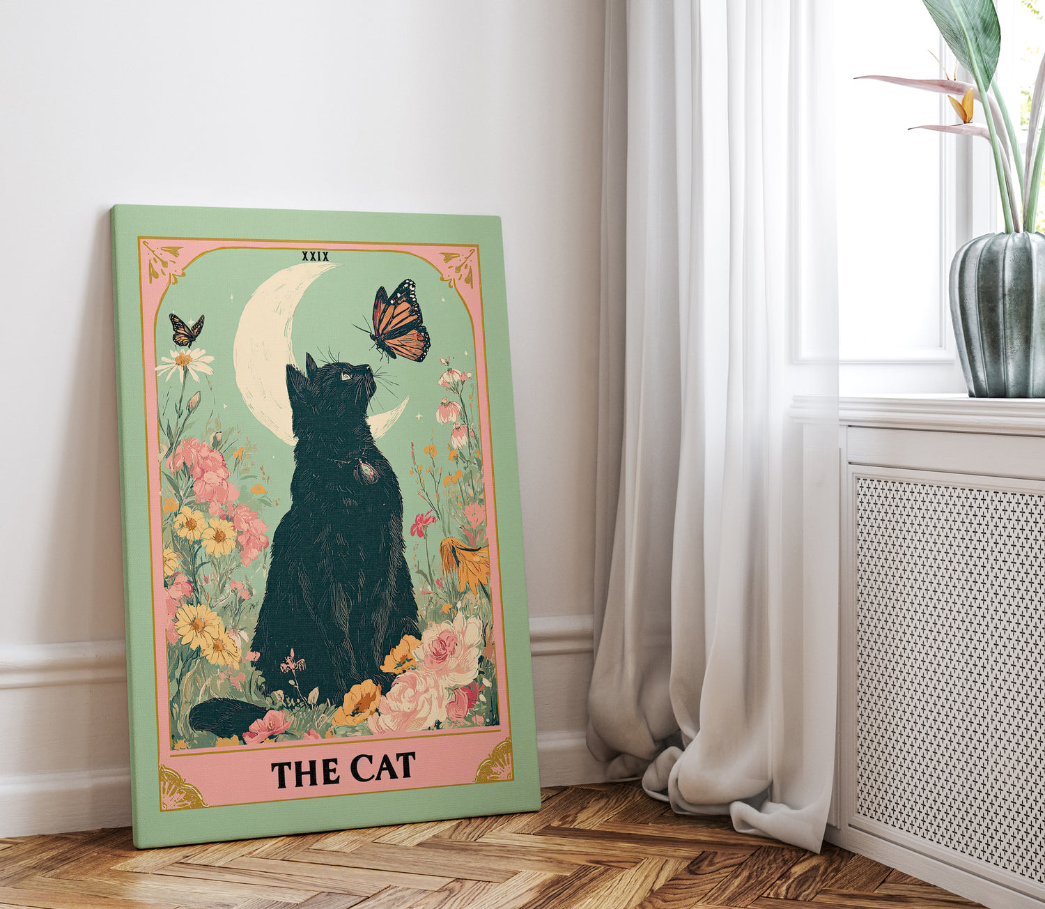 .75" Matte Canvas - Moonlight Familiar Tarot Cat