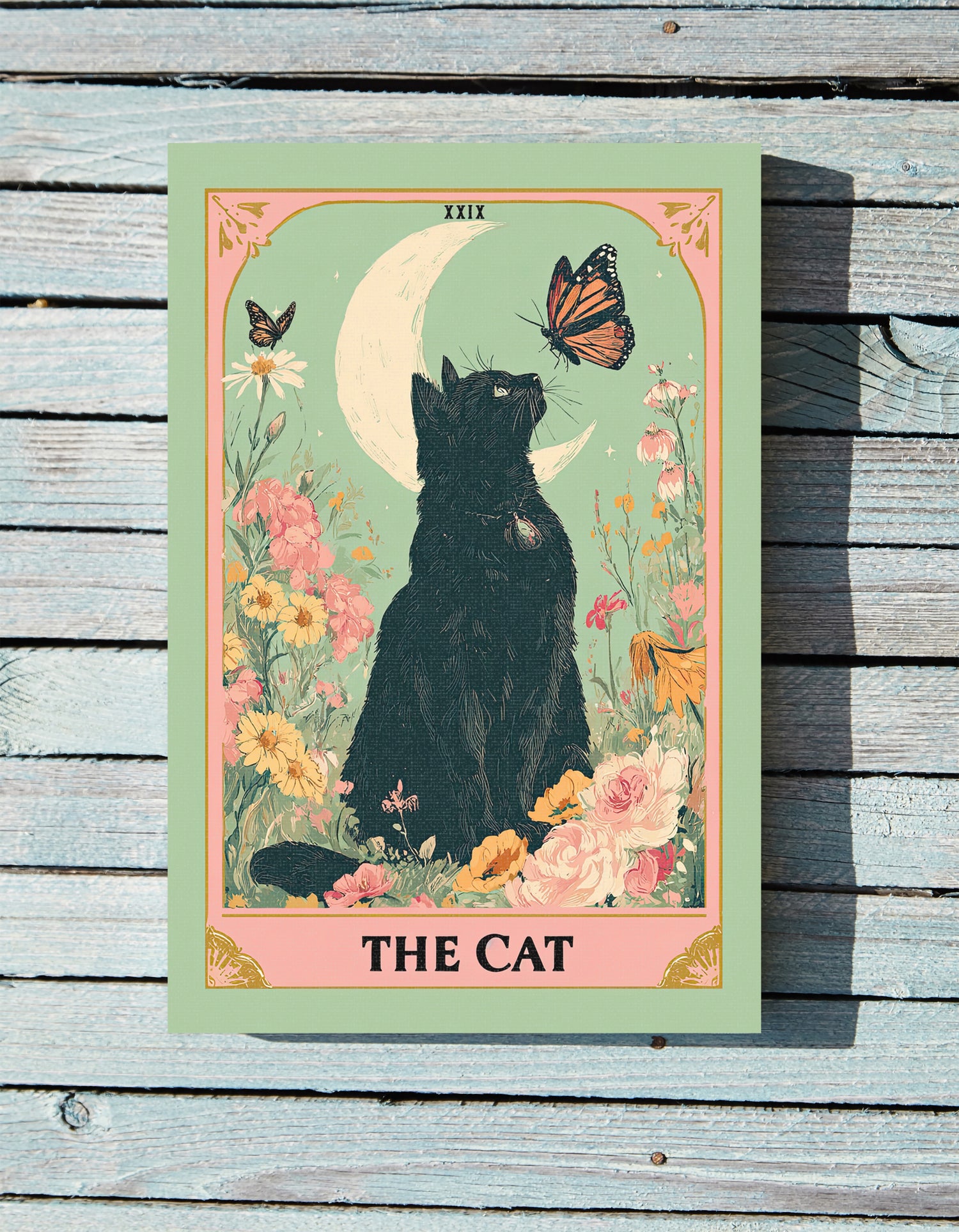 .75" Matte Canvas - Moonlight Familiar Tarot Cat