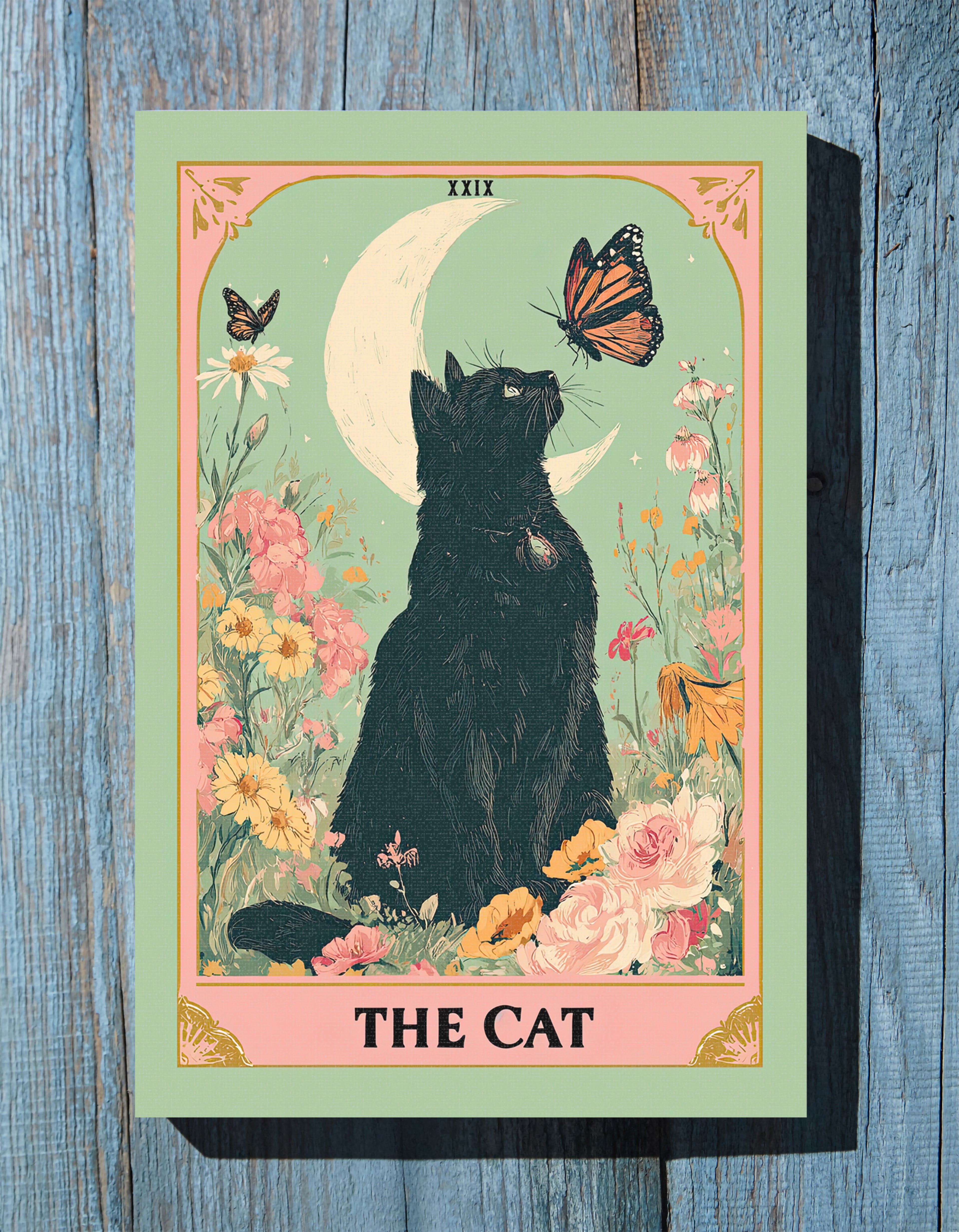 .75" Matte Canvas - Moonlight Familiar Tarot Cat