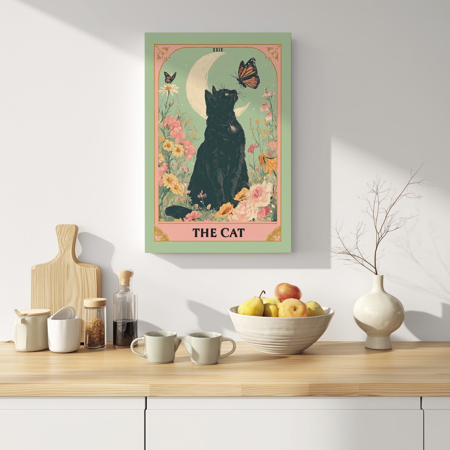 .75" Matte Canvas - Moonlight Familiar Tarot Cat