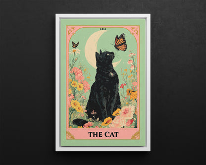 Framed Canvas - Moonlight Familiar Tarot Cat