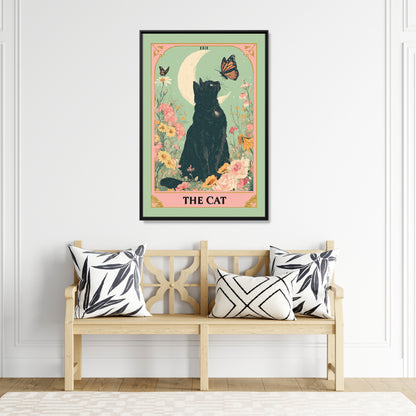 Framed Canvas - Moonlight Familiar Tarot Cat