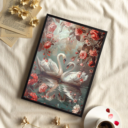 Framed Paper Print - Swans&