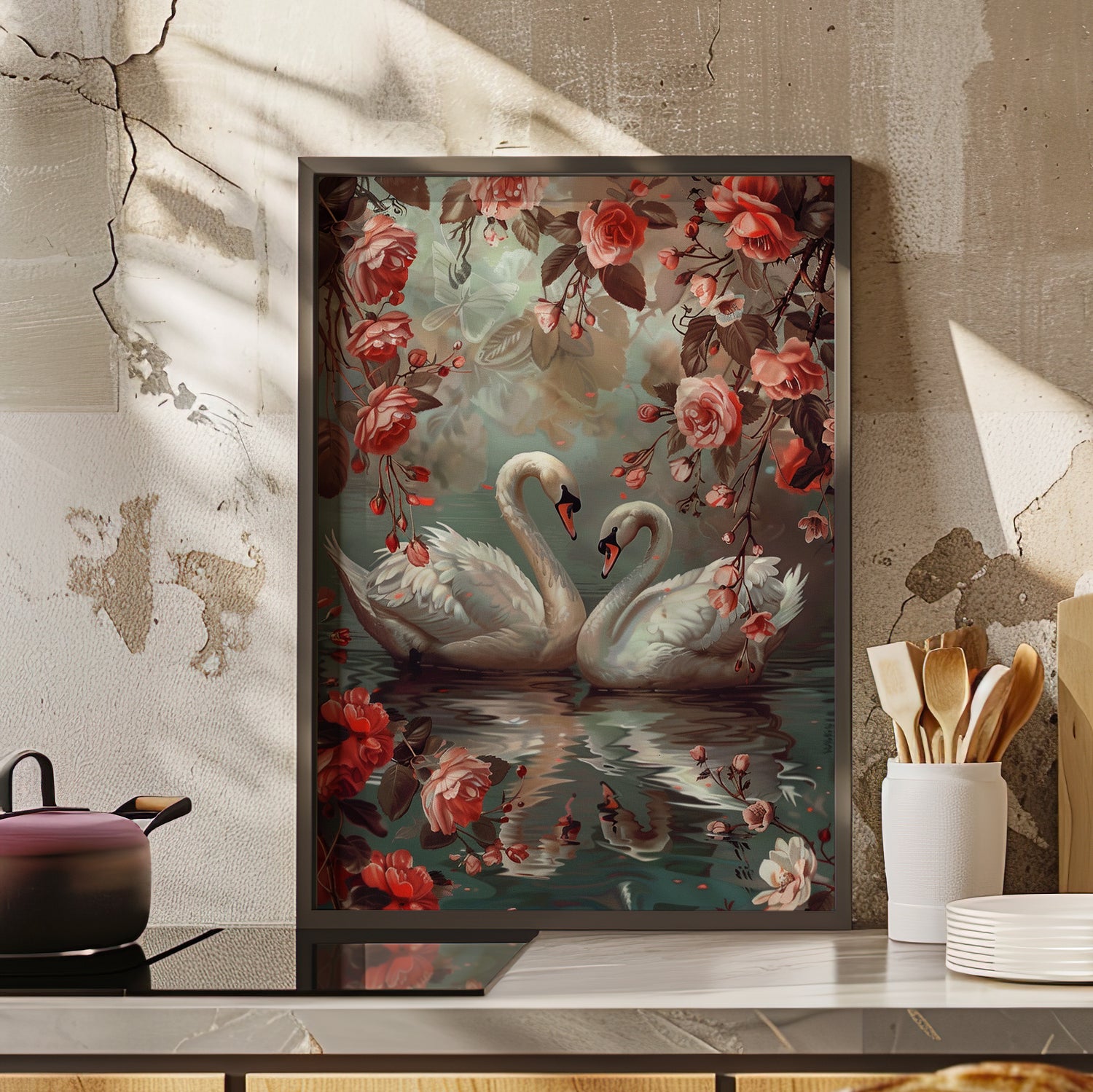 Framed Paper Print - Swans&