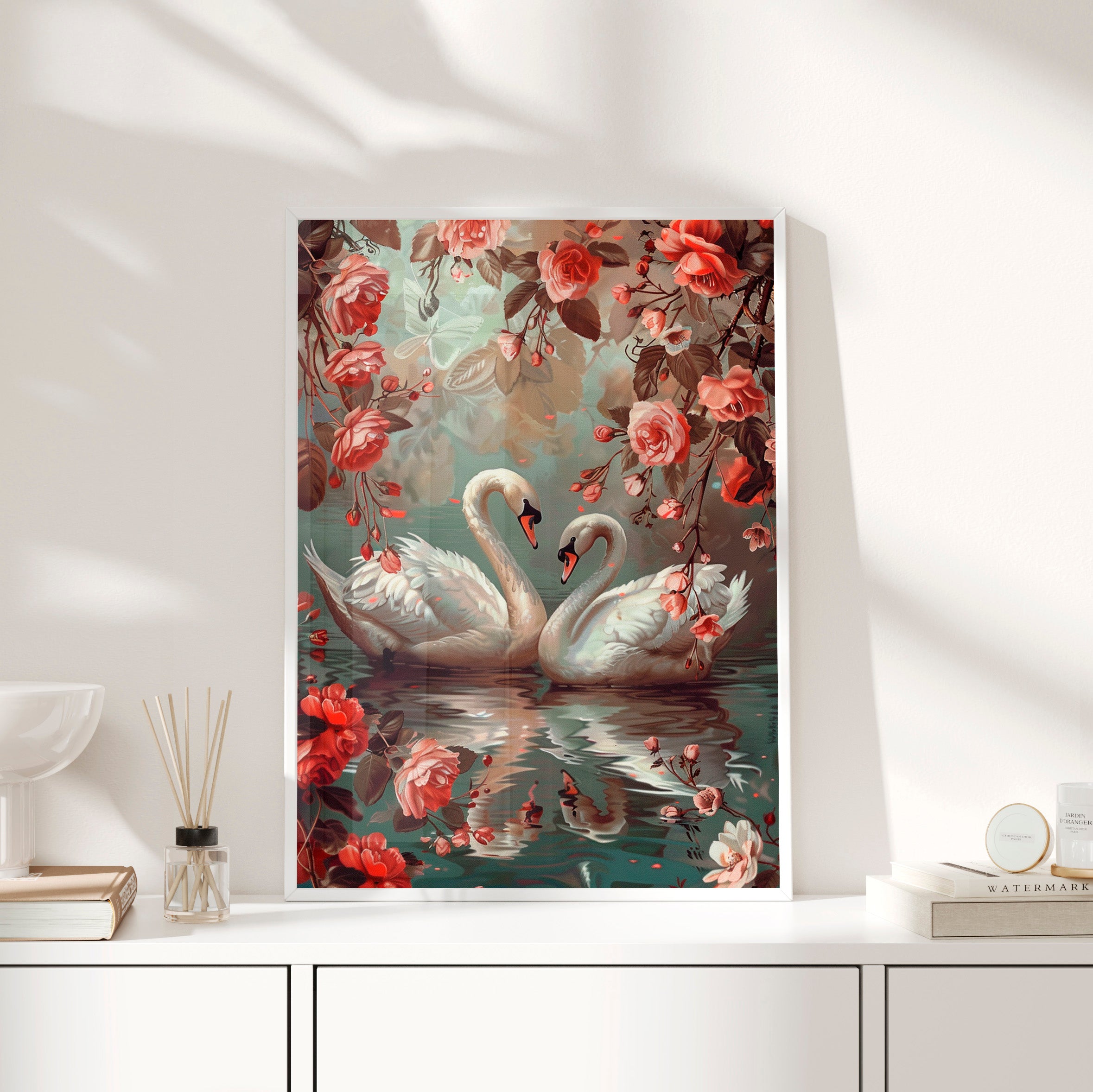 Framed Paper Print - Swans&