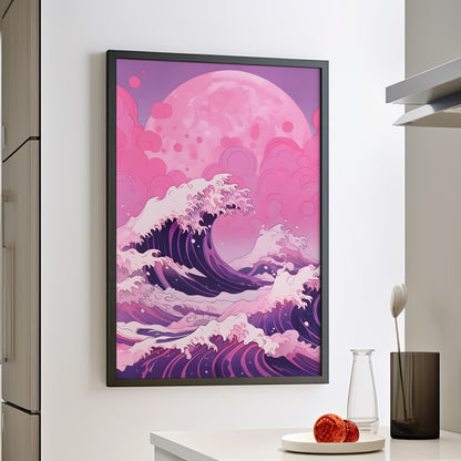 Framed Paper Print - Pink Moon Tide