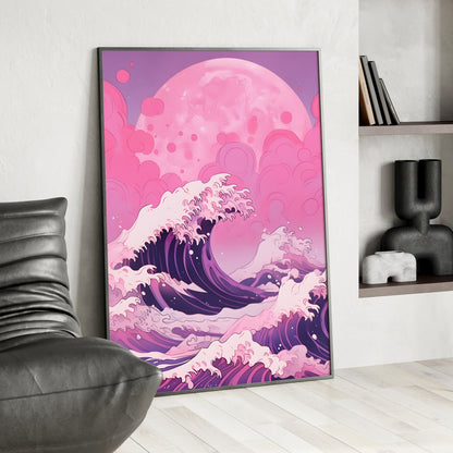 Framed Paper Print - Pink Moon Tide