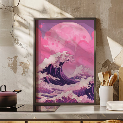 Framed Paper Print - Pink Moon Tide