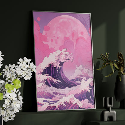 Framed Paper Print - Pink Moon Tide