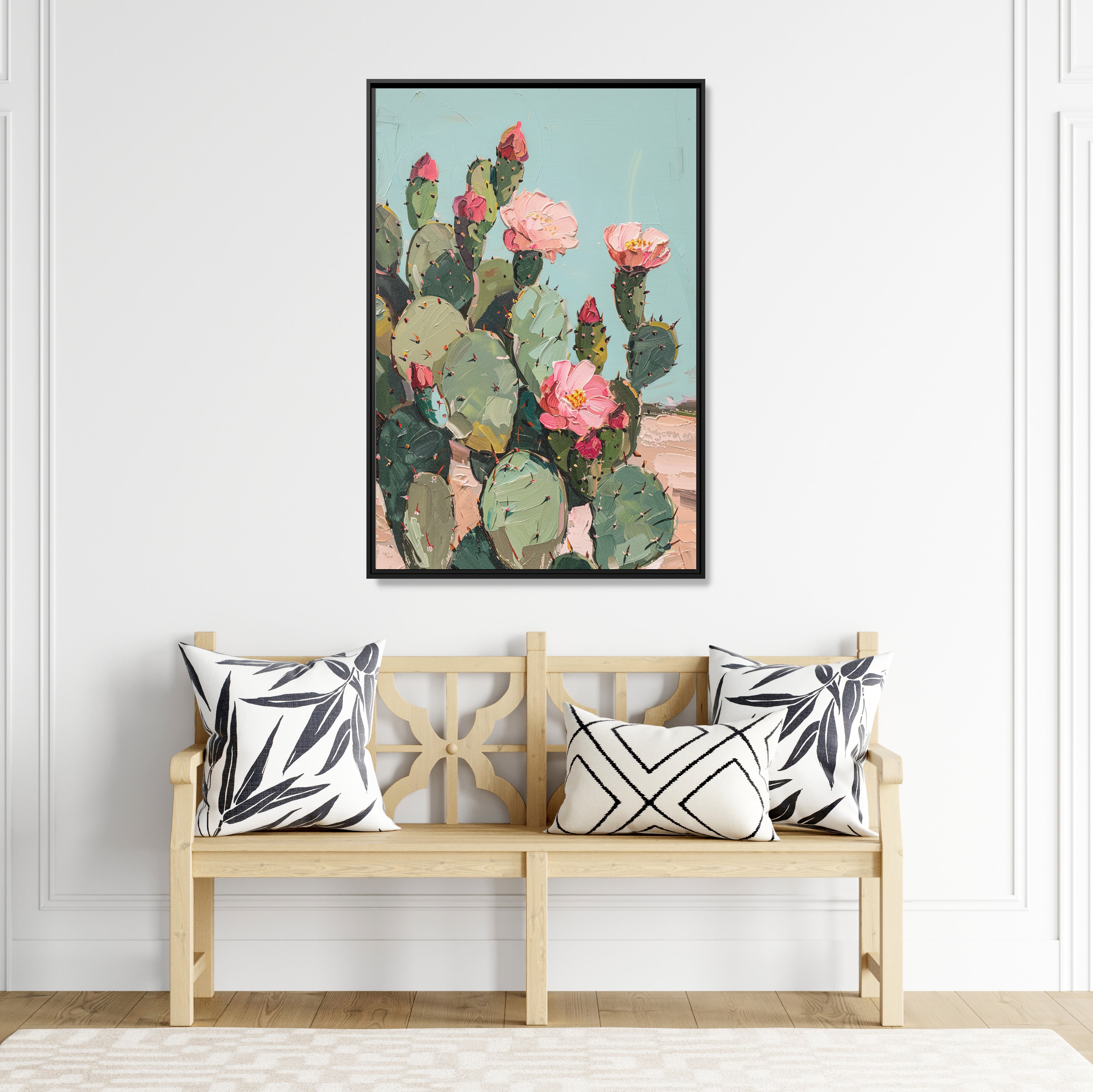 Framed Canvas - Arizona Blooming Cactus Color