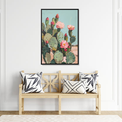 Framed Canvas - Arizona Blooming Cactus Color