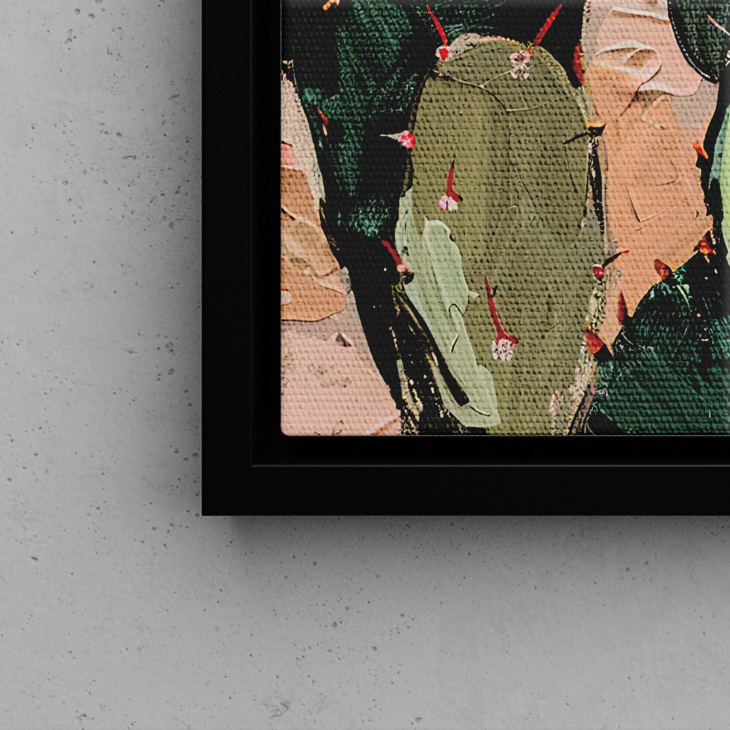 Framed Canvas - Arizona Blooming Cactus Color