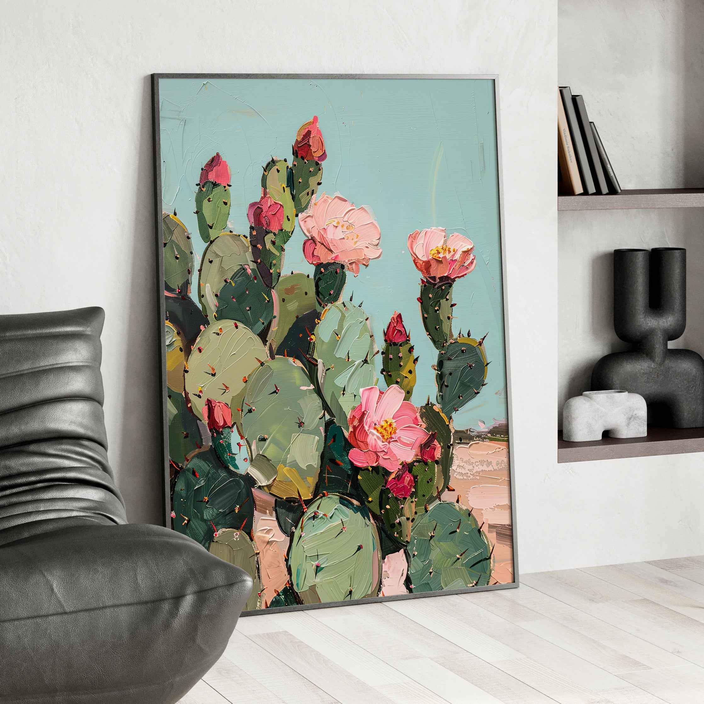 Framed Paper Print - Arizona Blooming Cactus Color