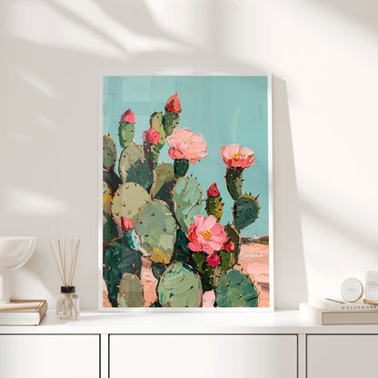 Framed Paper Print - Arizona Blooming Cactus Color
