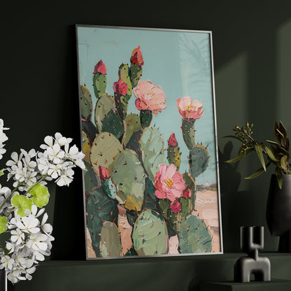 Framed Paper Print - Arizona Blooming Cactus Color