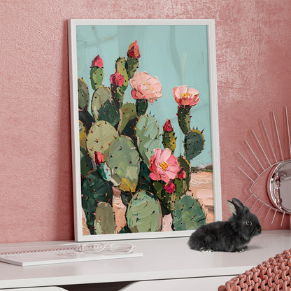 Framed Paper Print - Arizona Blooming Cactus Color
