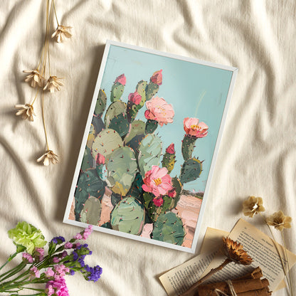 Framed Paper Print - Arizona Blooming Cactus Color