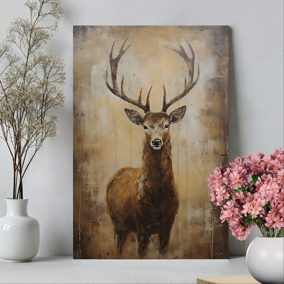 .75&quot; Matte Canvas - Golden Stag Majesty