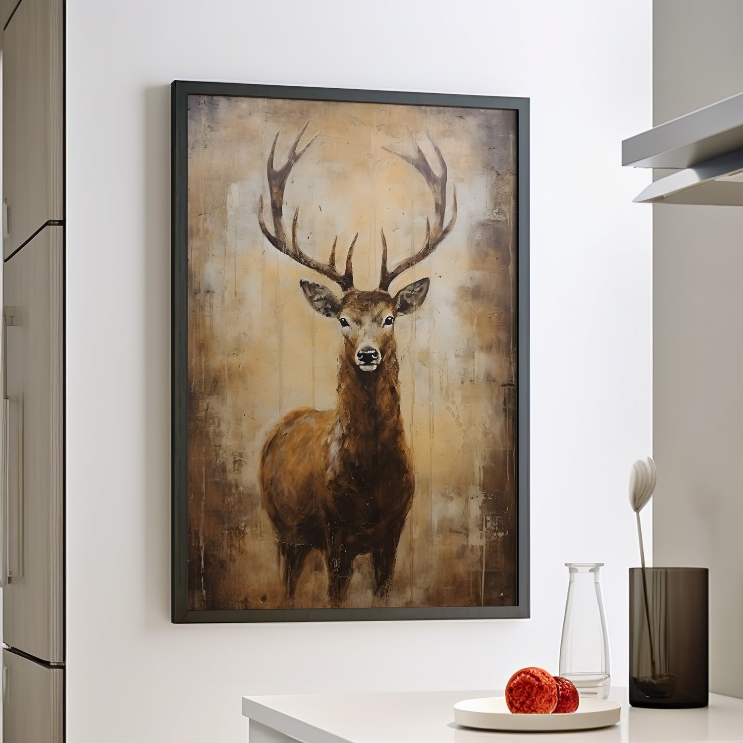 Framed Paper Print - Golden Stag Majesty