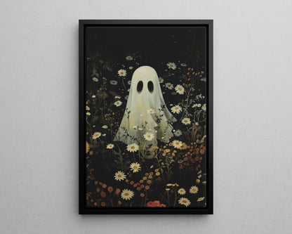 Framed Canvas - Daisy Meadow Ghost