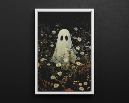 Framed Canvas - Daisy Meadow Ghost