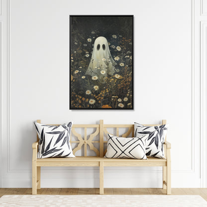 Framed Canvas - Daisy Meadow Ghost