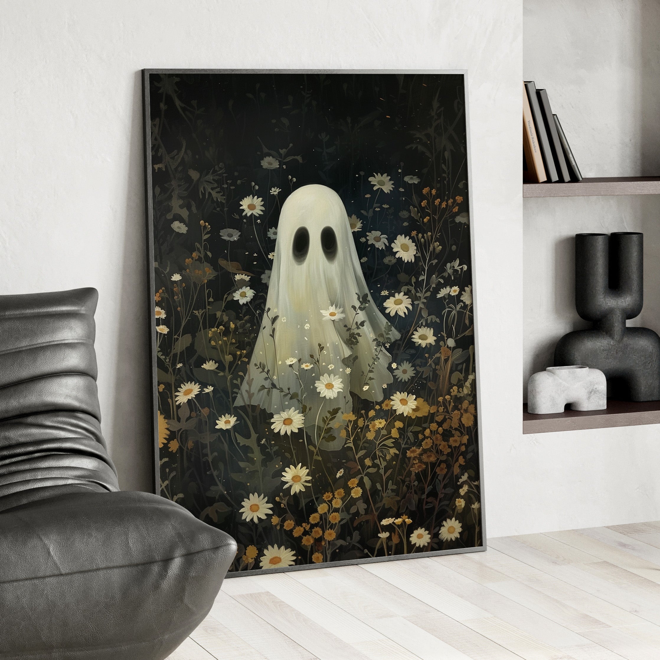 Framed Paper Print - Daisy Meadow Ghost