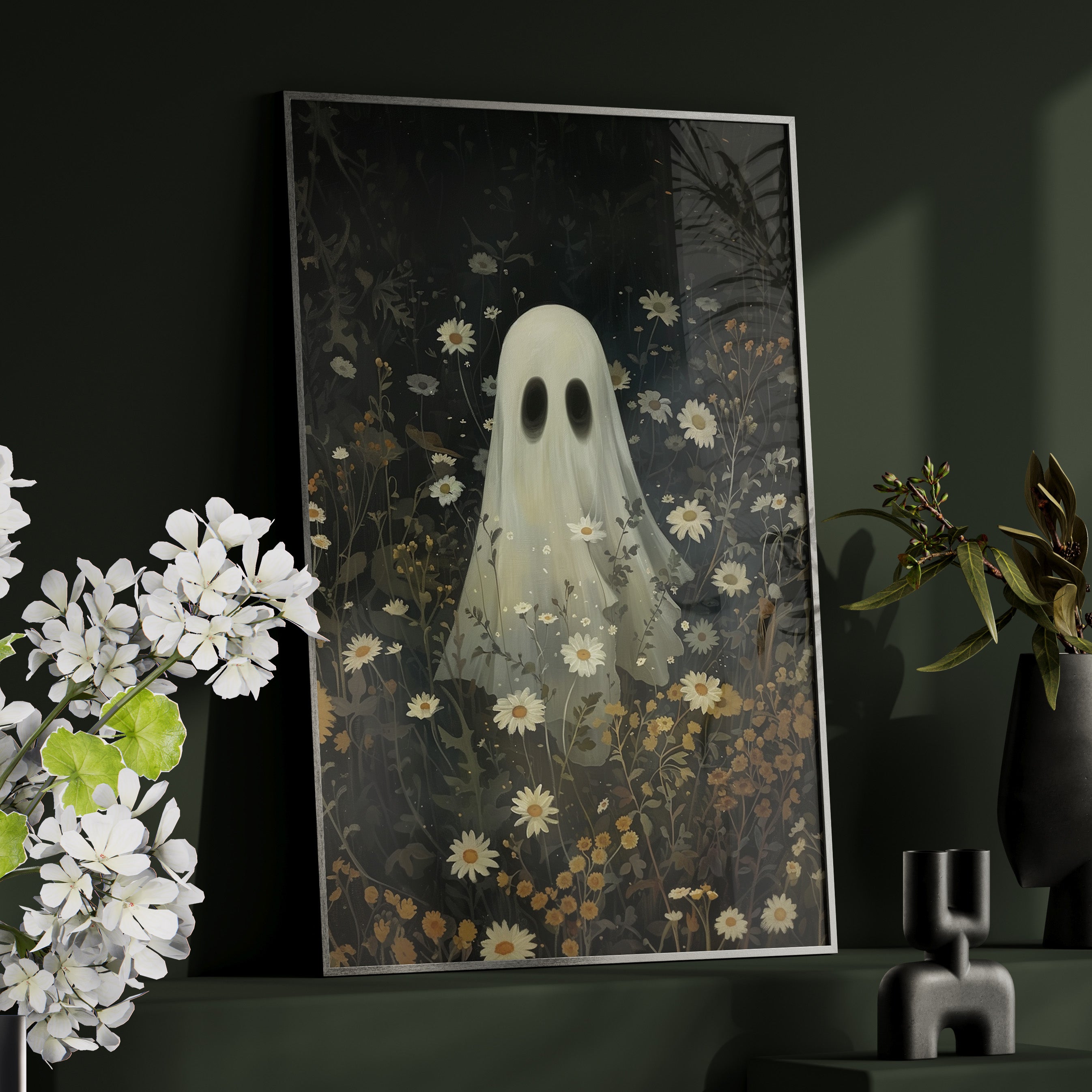 Framed Paper Print - Daisy Meadow Ghost