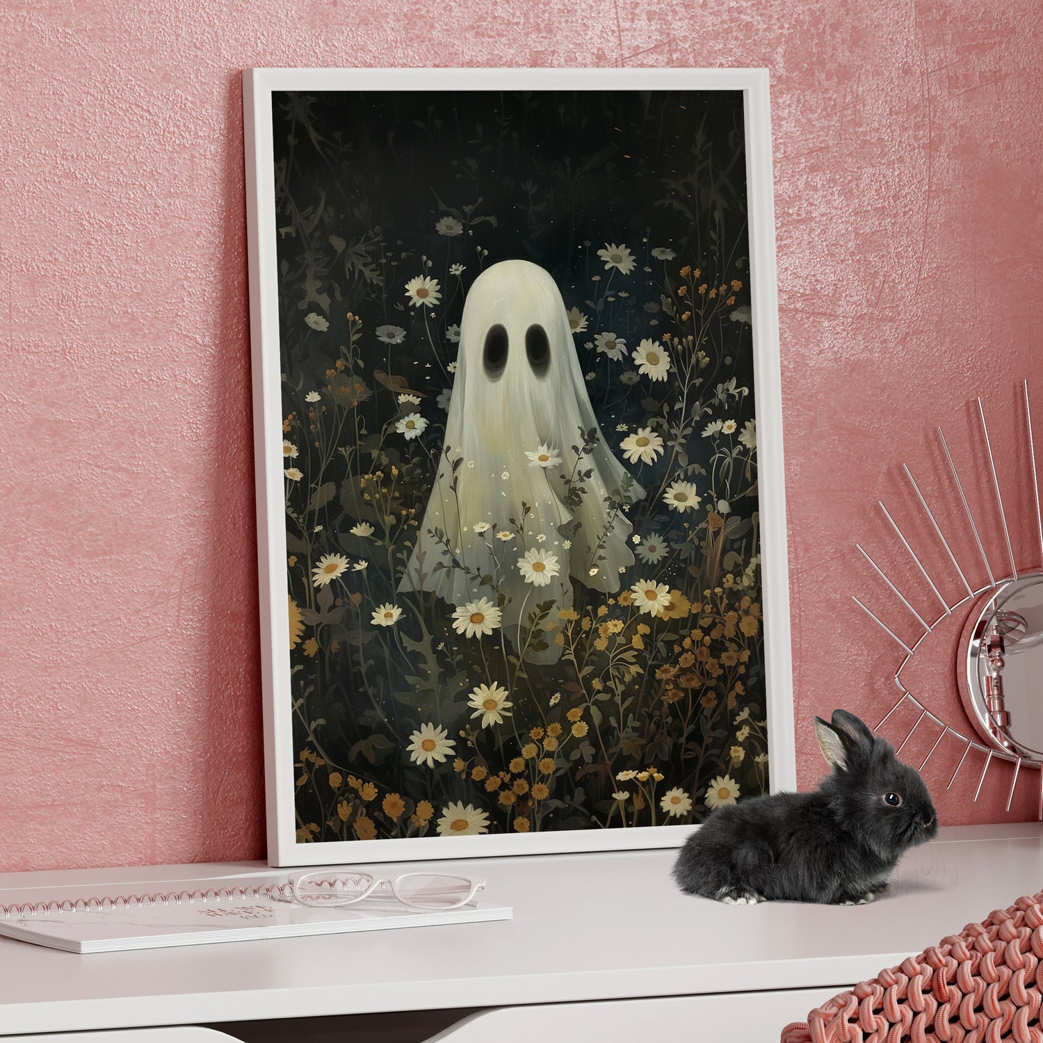 Framed Paper Print - Daisy Meadow Ghost
