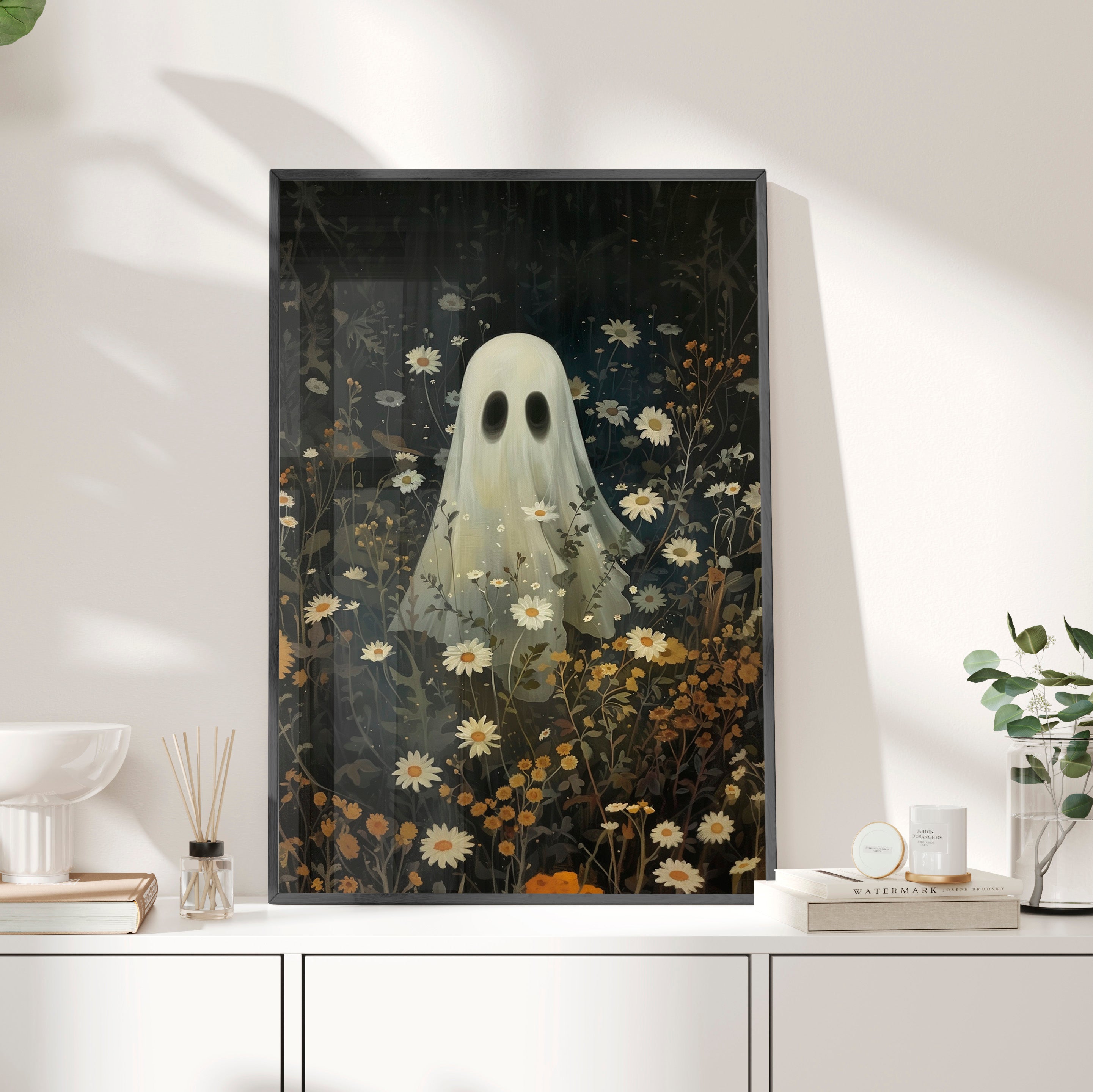 Framed Paper Print - Daisy Meadow Ghost