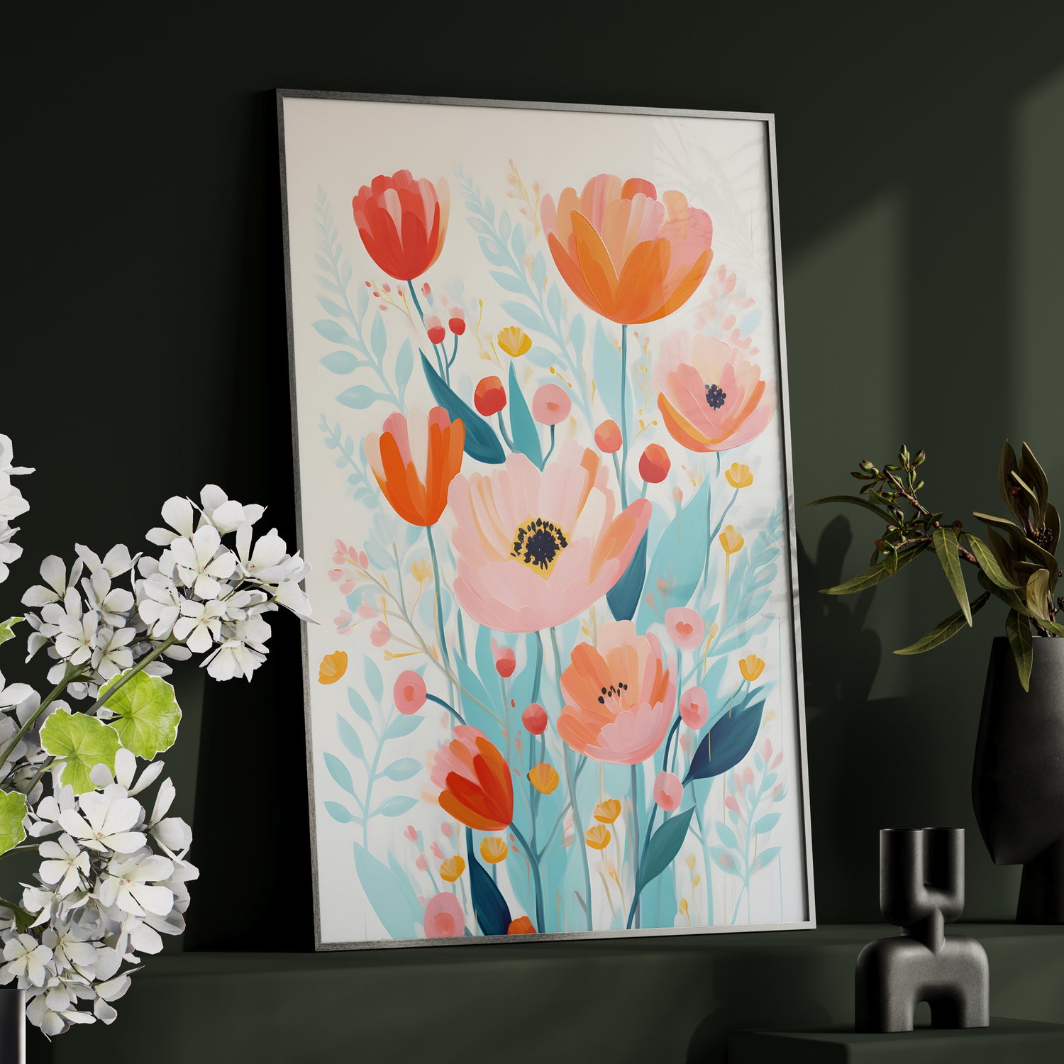 Framed Paper Print - Vivid Blossom Harmony