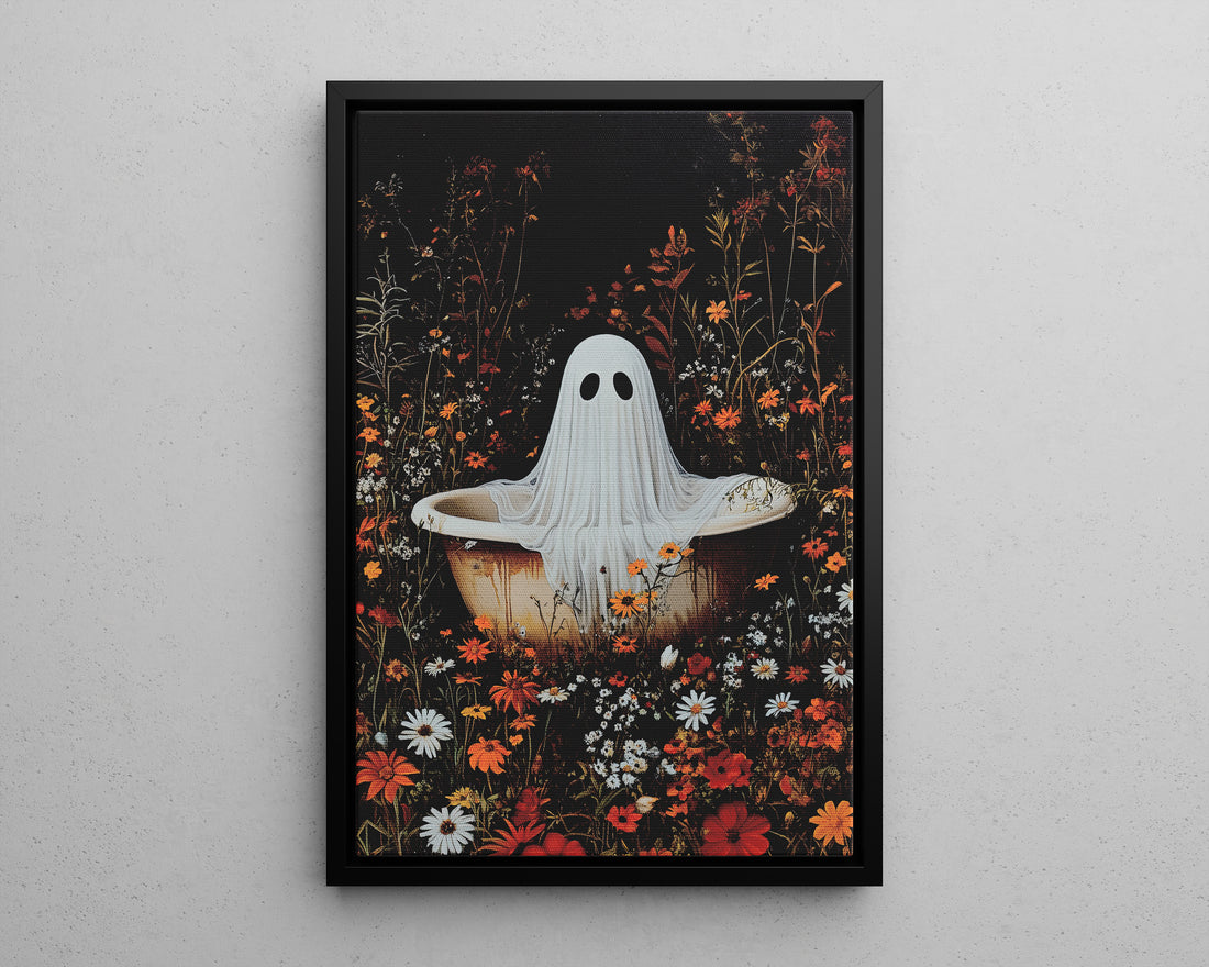 Framed Canvas - Wildflower Bathtub Ghost