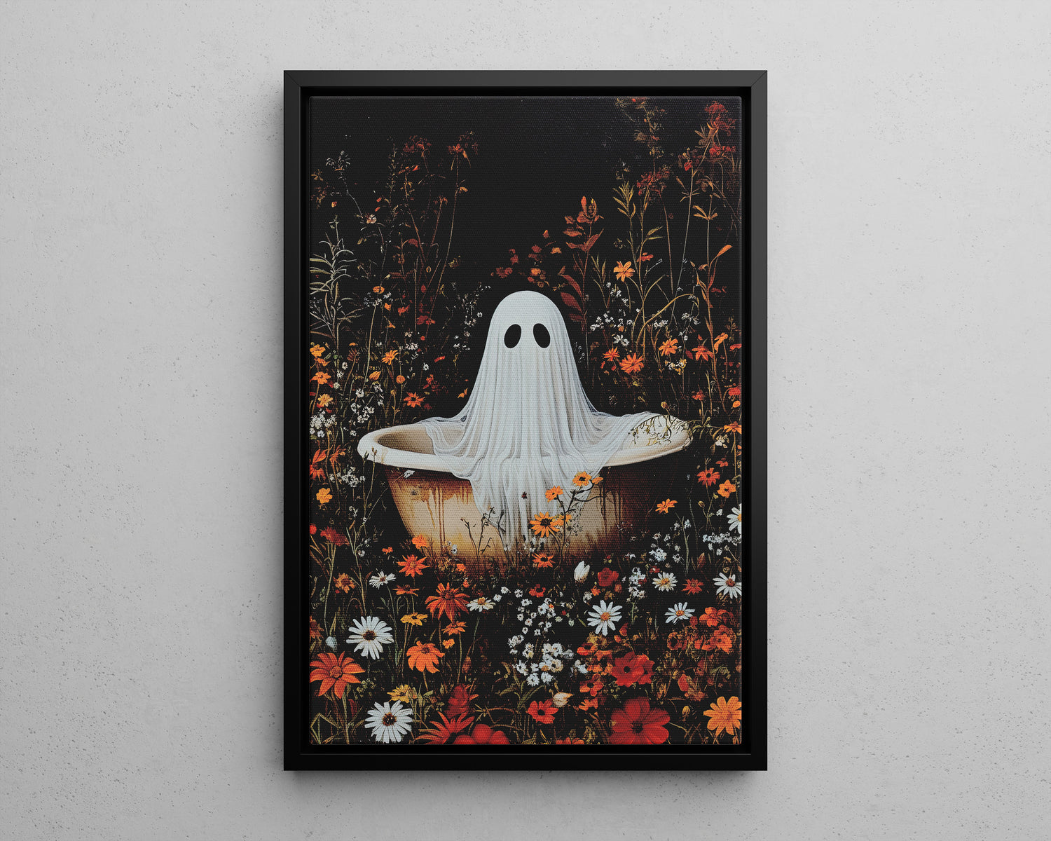 Framed Canvas - Wildflower Bathtub Ghost