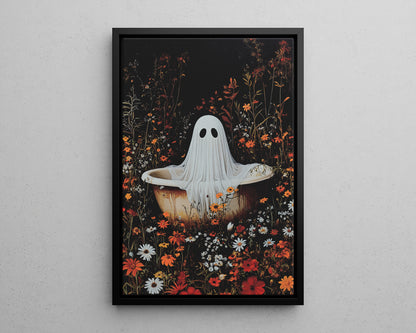 Framed Canvas - Wildflower Bathtub Ghost